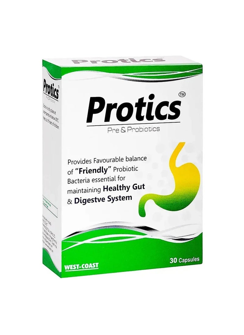 Protics Protics Prebiotics And Probiotics 30 Capsules (packaging may vary) 