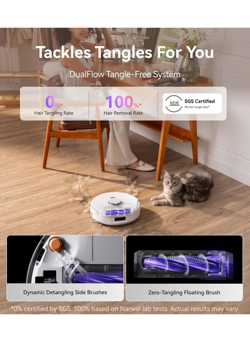 NARWAL Freo Z10 Robot Vacuum and Mop Combo, Tangle Free Robot Mop, 15,000Pa Suction, Adapts to Hard-to-Reach Areas, Self-Emptying, Mop Washing & Drying, Obstacle Avoidance, for Pet Hair & Hard Floor - Image 3