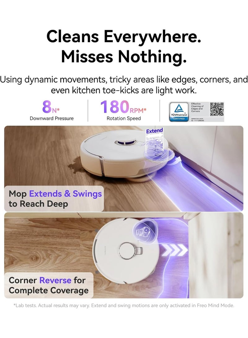 NARWAL Freo Z10 Robot Vacuum and Mop Combo, Tangle Free Robot Mop, 15,000Pa Suction, Adapts to Hard-to-Reach Areas, Self-Emptying, Mop Washing & Drying, Obstacle Avoidance, for Pet Hair & Hard Floor - Image 4
