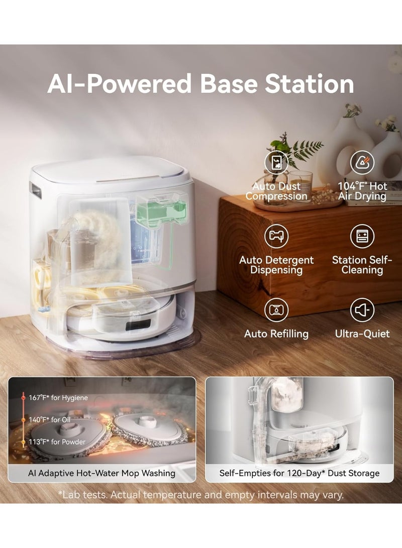 NARWAL Freo Z10 Robot Vacuum and Mop Combo, Tangle Free Robot Mop, 15,000Pa Suction, Adapts to Hard-to-Reach Areas, Self-Emptying, Mop Washing & Drying, Obstacle Avoidance, for Pet Hair & Hard Floor - Image 5