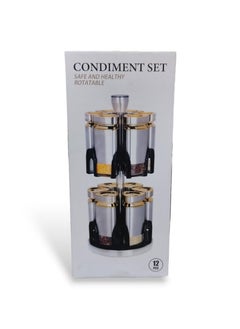 Spice set 12 pieces ( glass and stainless ) with a rotating stand - pzsku/ZF7127FA501178FD10B9EZ/45/_/1703696424/7de6be89-6a0c-4d64-943e-5b2d24ca8778