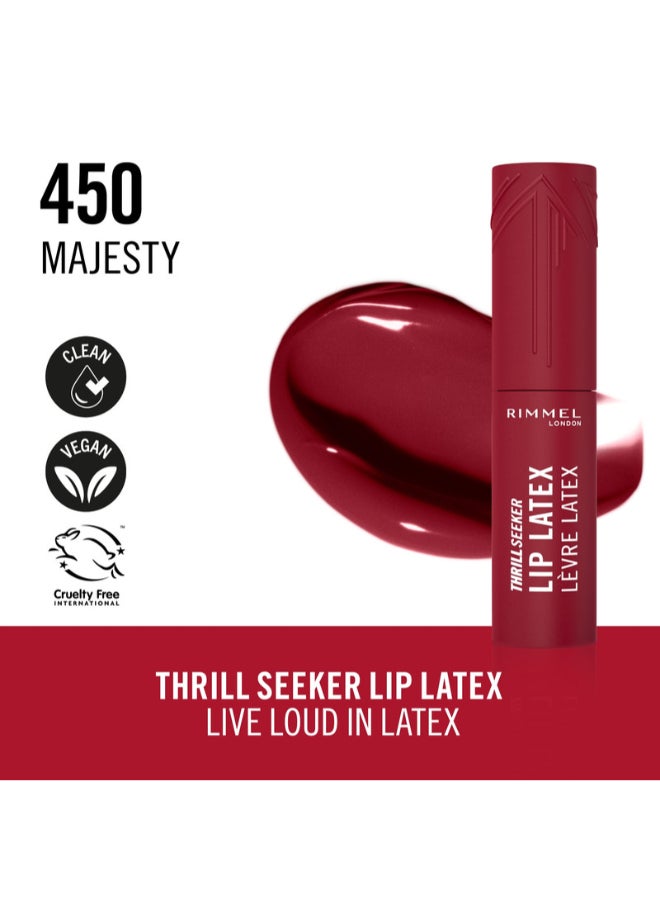 RIMMEL LONDON Thrill Seeker Lip Latex - 450 - Majesty, 6ml - Image 3