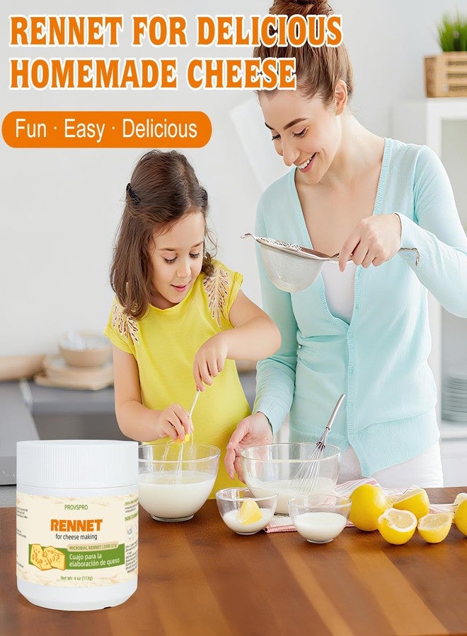 provspro Rennet for Cheese Making, Milk Coagulant, Microbial Rennet Powder Suitable for Making Fresh Cheese Soft and Hard Cheeses - Vegetarian, Non-GMO, Gluten-free, Easy to Use (4 oz) - Image 2