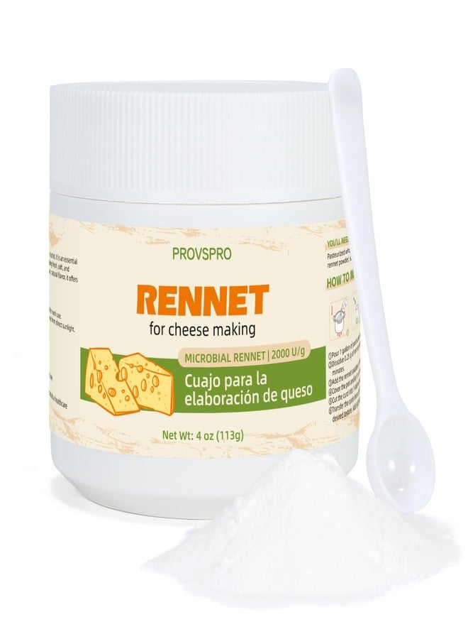 provspro Rennet for Cheese Making, Milk Coagulant, Microbial Rennet Powder Suitable for Making Fresh Cheese Soft and Hard Cheeses - Vegetarian, Non-GMO, Gluten-free, Easy to Use (4 oz) - Image 1