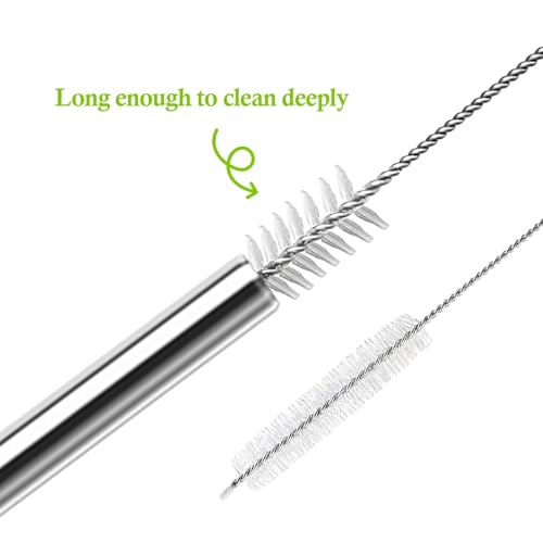 QUVIAE 8 Inch Stainless Steel Straws Replacement for Starbucks Cold Cup 16 oz, 6 PCS Straight Reusable Metal Straw with Cleaning Brush, 8" X 0.31" Compatible with Mason Jar Tumblers - Image 5