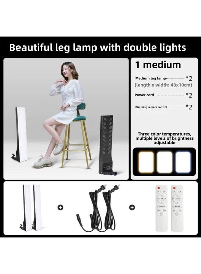 ZMDN Leg Lamp Vertical Hot-selling Screen Light Lamp Soft Light Long Live Photography Long Strip Light Lamp Leg Table-Specifications:Rl—100 Medium Leg Lights  Pair  - Image 1