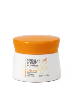 Serious Skincare  SeriousC3 Plasma Vitamin C Restore  Restoration Night Cream for Deep Hydration  Hydrolyzed Collagen  Hydrating Moisture for Face and Neck  17 oz