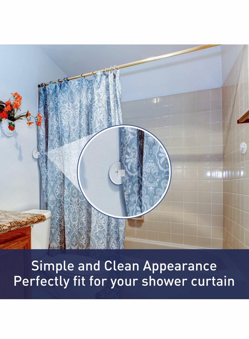 KASTWAVE مشابك ستارة الدش ذاتية اللصق، واقي رذاذ مقاوم للرياح، مشبك وزن ستارة الحمام للمنزل، مشابك رذاذ الدش، مشابك الستارة المقاومة للرياح، حماية رذاذ الدش اللصقي (4 قطع) - Image 2