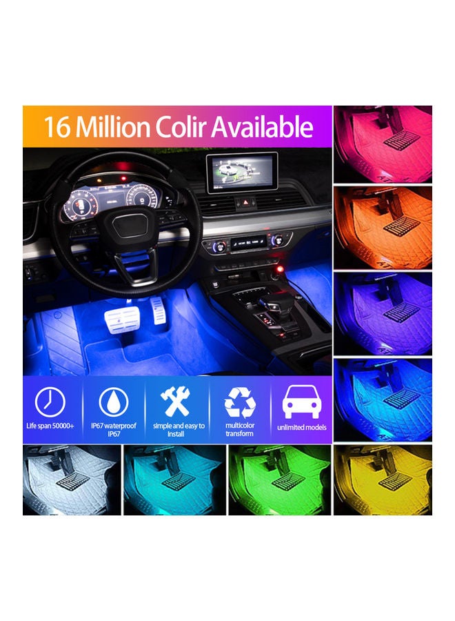 Loquat 4-Piece Car LED Strip Light Set With Sound Active Function And Wireless Remote Control - Image 5