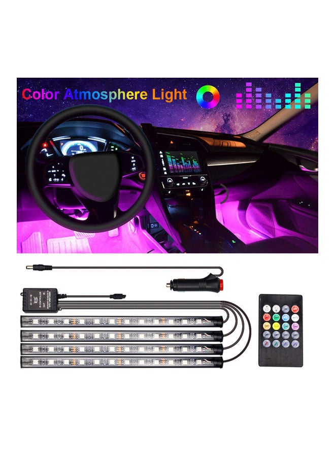 Loquat 4-Piece Car LED Strip Light Set With Sound Active Function And Wireless Remote Control - Image 3