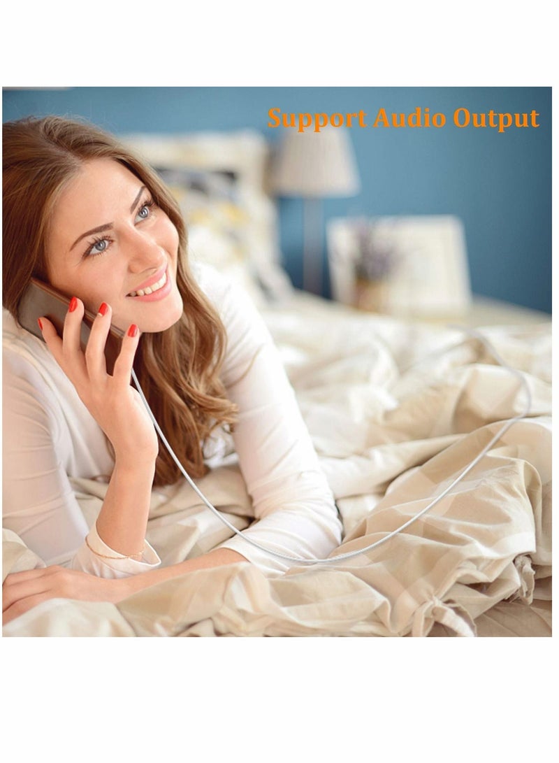 SYOSI Charger Extension Cable, for iPhone/iPad, Extender Dock Cable for Male to Female Cable Extension Adapter Pass Video, Data, Audio(6.6FT/1M*2 White) - Image 5