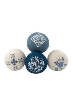 Simplify 4-Piece Printed Wool Dryer Balls Set – Assorted Designs, Eco-Friendly Fabric Softener Alternative, 1 Pack