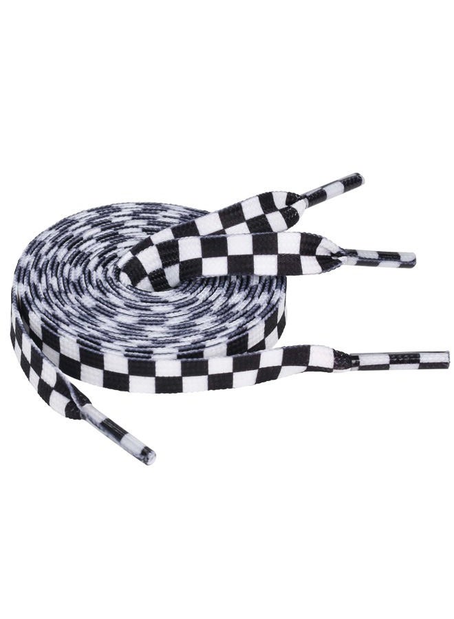 5Chaos Vibrant Shoelaces for Fun, Cool Design with Metal Aglets 1 Pair, Checkered, 31" (80CM) - Image 1