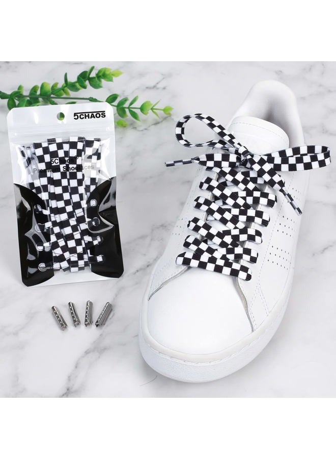 5Chaos Vibrant Shoelaces for Fun, Cool Design with Metal Aglets 1 Pair, Checkered, 31" (80CM) - Image 2