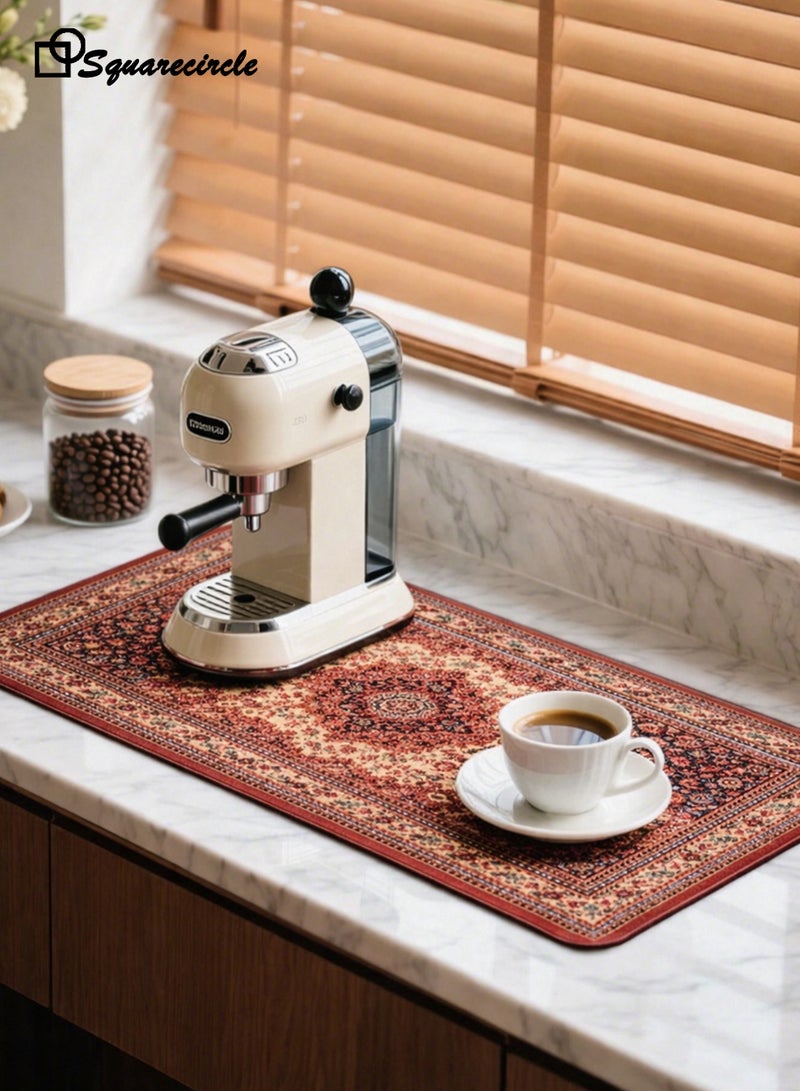 Squarecircle Bohemian Coffee Mat 80×40cm, Arabic Style Waterproof Non-Slip Coffee Machine Pad for Kitchen Counter, Coffee Bar, Cups, Mugs & Accessories - Image 3