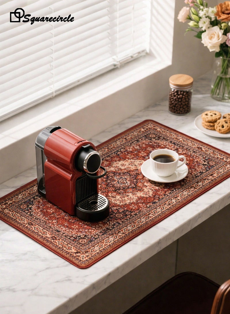 Squarecircle Bohemian Coffee Mat 80×40cm, Arabic Style Waterproof Non-Slip Coffee Machine Pad for Kitchen Counter, Coffee Bar, Cups, Mugs & Accessories - Image 2