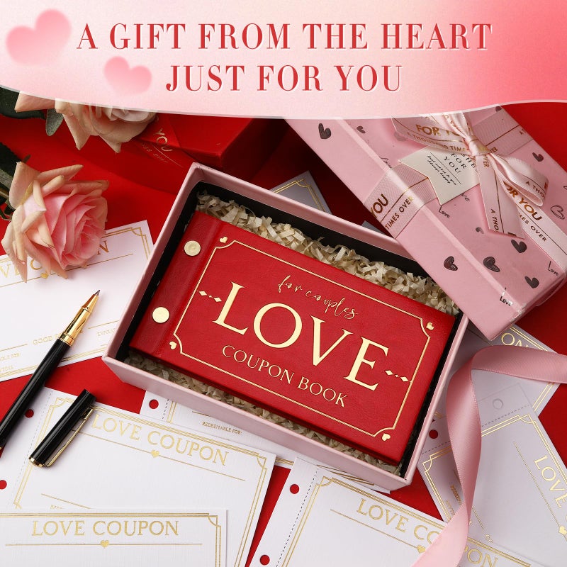 JULEASEL Love Coupons for Him â€“ 30 Blank Personalized Coupons | Romantic Valentines Gifts for Him, Thoughtful Valentines Day Gifts for Husband, Cute Vday Gift for Boyfriend (Ruby Red) - Image 4