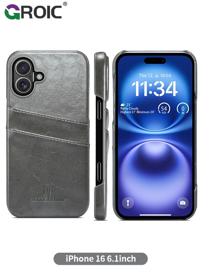 GROIC iPhone 16 Case Wallet with Credit Card Holder, Flip Premium Leather Magnetic Clasp Kickstand Heavy Duty Protective Cover for iPhone 16 - Image 1