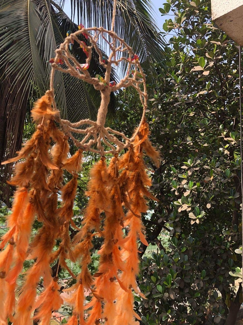 Rooh Dream Catcher Large Tree House Wall Hanging Handmade Hangings for Positivity Can be Used as Home Decor Gift Wall Hangings Meditation Room Yoga Temple Wind Chime Car Hanging - Image 4