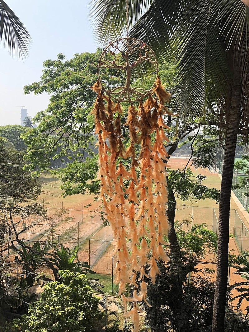 Rooh Dream Catcher Large Tree House Wall Hanging Handmade Hangings for Positivity Can be Used as Home Decor Gift Wall Hangings Meditation Room Yoga Temple Wind Chime Car Hanging - Image 3