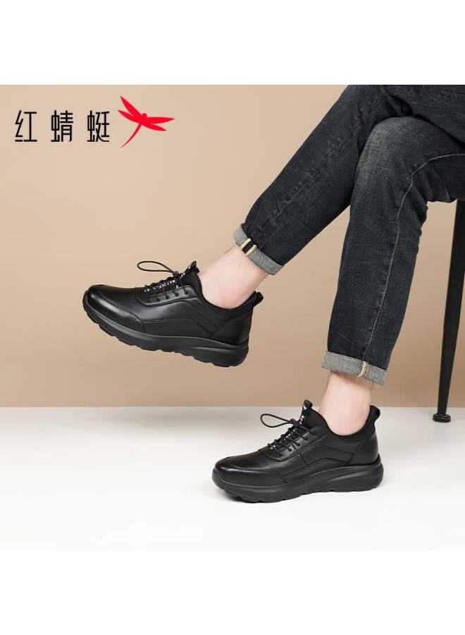 Red Dragonfly Men's Low-cut Versatile Business Casual Shoes Lightweight Soft-soled Travel Shoes Wta450361 Black Size 41