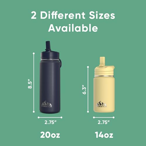 Hydrapeak Mini 14oz Water Bottle with Straw Lid, Stainless Steel Double Wall Insulated Water Bottle | Leak-Proof and Spill-Proof Water Bottle, 24 Hours Cold (Jade) - Image 5