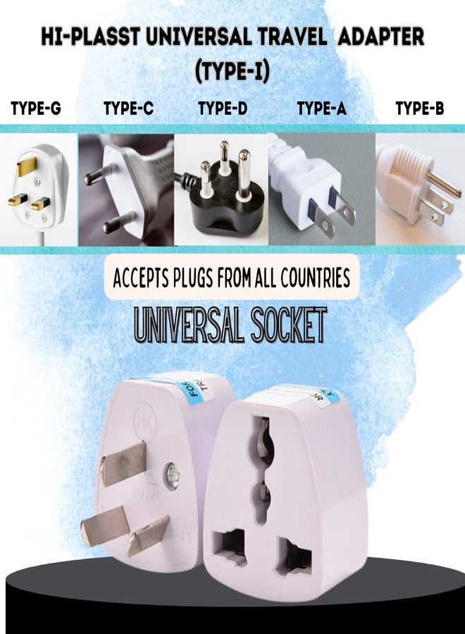 HI PLASST PINS N PLUGS Hi-Plasst India to Australia Plug Converter | Pack of 4 Type-I (3-Pin) | for China, New Zealand, Argentina, Fiji Universal Socket | Australian Adapter for Phones, Laptops, Chargers - Image 3