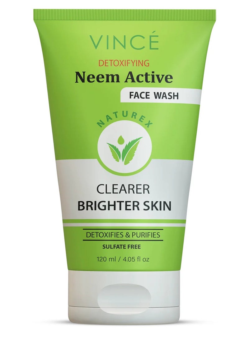 فينس غسول الوجه بالنيم – تنظيف عميق وإزالة السموم وتقشير البشرة – يحارب حب الشباب والبثور والبكتيريا – ينعش البشرة ويرطبها ويتركها صافية ومتوهجة – 120 مل - Image 1