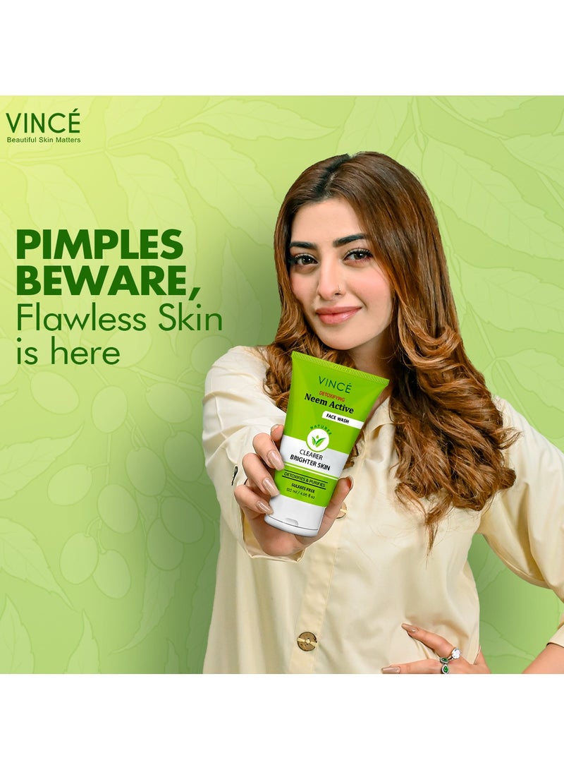 فينس غسول الوجه بالنيم – تنظيف عميق وإزالة السموم وتقشير البشرة – يحارب حب الشباب والبثور والبكتيريا – ينعش البشرة ويرطبها ويتركها صافية ومتوهجة – 120 مل - Image 4