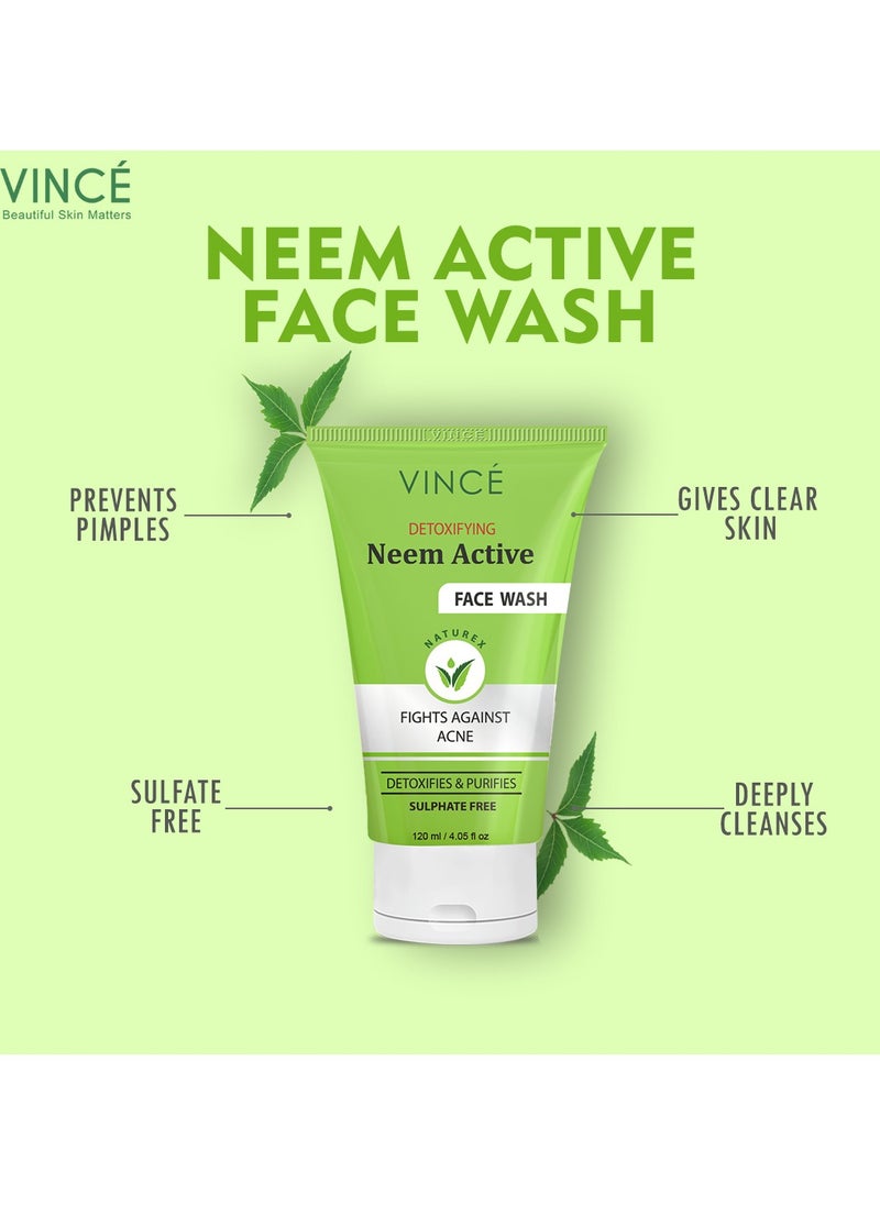 VINCE - Neem Face Wash – Deep Cleansing, Detoxifying & Exfoliating – Fights Acne, Pimples, and Bacteria – Refreshes, Hydrates, and Leaves Skin Clear and Glowing – 120ml - Image 1