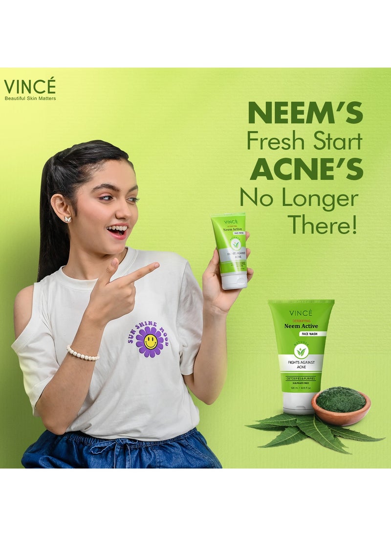 VINCE - Neem Face Wash – Deep Cleansing, Detoxifying & Exfoliating – Fights Acne, Pimples, and Bacteria – Refreshes, Hydrates, and Leaves Skin Clear and Glowing – 120ml - Image 1