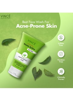 VINCE Neem Face Wash – Deep Cleansing, Detoxifying & Exfoliating – Fights Acne, Pimples, and Bacteria – Refreshes, Hydrates, and Leaves Skin Clear and Glowing – 120ml  - Image 5