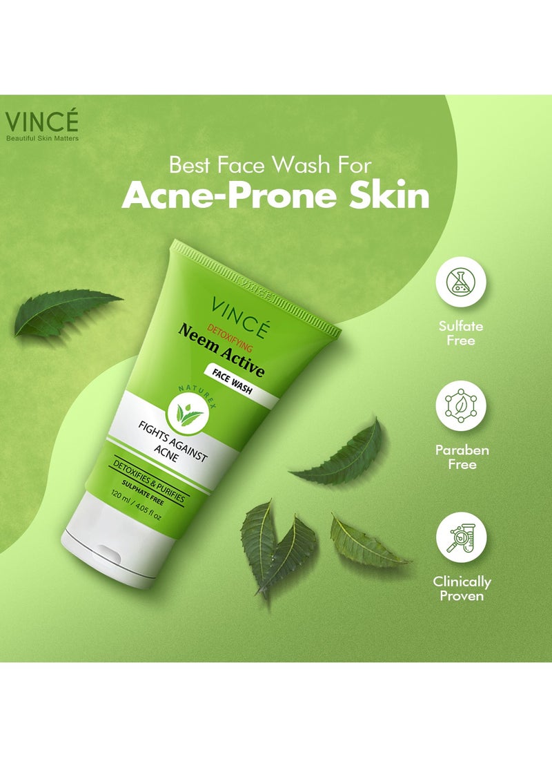 VINCE - Neem Face Wash – Deep Cleansing, Detoxifying & Exfoliating – Fights Acne, Pimples, and Bacteria – Refreshes, Hydrates, and Leaves Skin Clear and Glowing – 120ml - Image 1