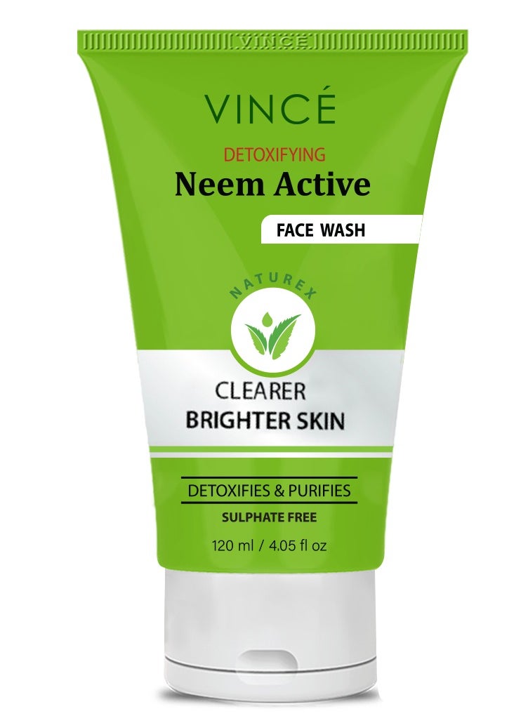 VINCE - Neem Face Wash – Deep Cleansing, Detoxifying & Exfoliating – Fights Acne, Pimples, and Bacteria – Refreshes, Hydrates, and Leaves Skin Clear and Glowing – 120ml - Image 1