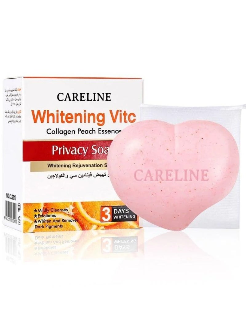 Careline Whitening Vitamin C Soap Collagen Peach Essence Privacy Soap 80 g - Image 1
