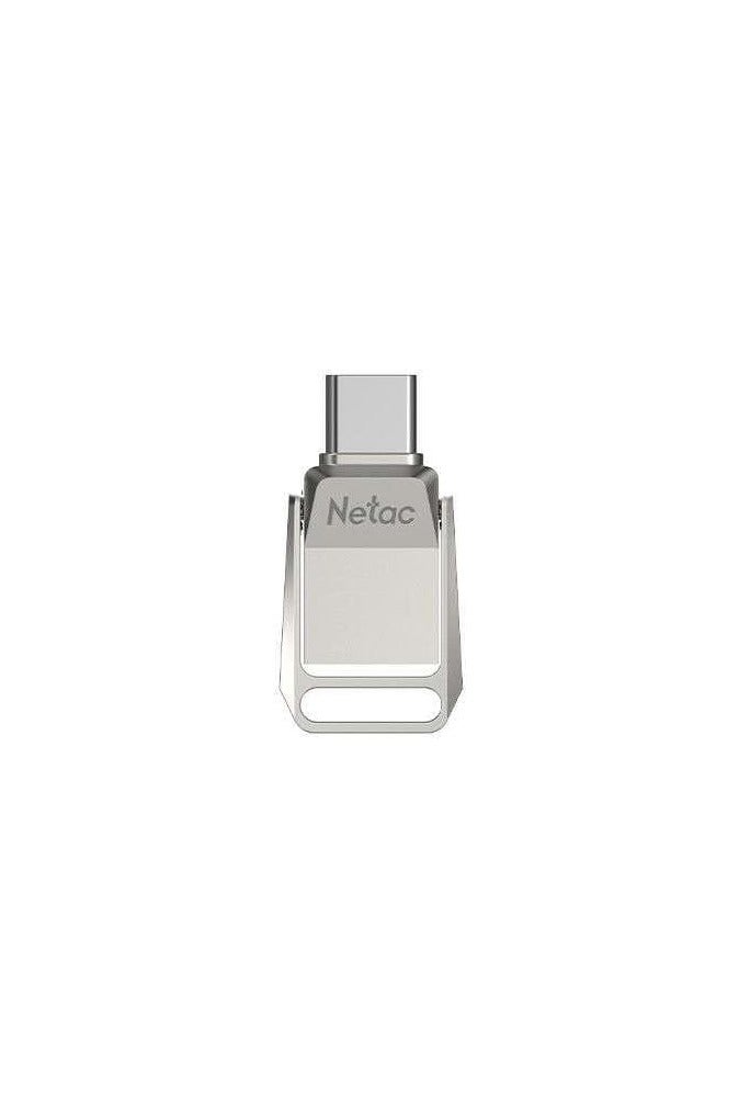 Netac Netac 64GB Dual Interface USB Flash Drive – Type-C + USB 3.2, High-Speed Metal OTG Storage, Silver Memory Stick for Laptop, Smartphone, Tablet, PC - Image 4