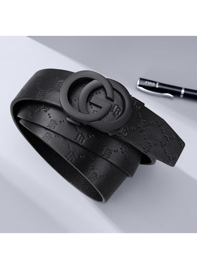 Golf Men's Belt, Top-grain Leather, Automatic Buckle, Business Casual Jeans Belt, Gift Box Packaging - Image 5