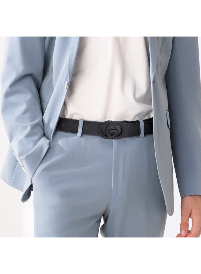 Golf Men's Belt, Top-grain Leather, Automatic Buckle, Business Casual Jeans Belt, Gift Box Packaging - Image 1