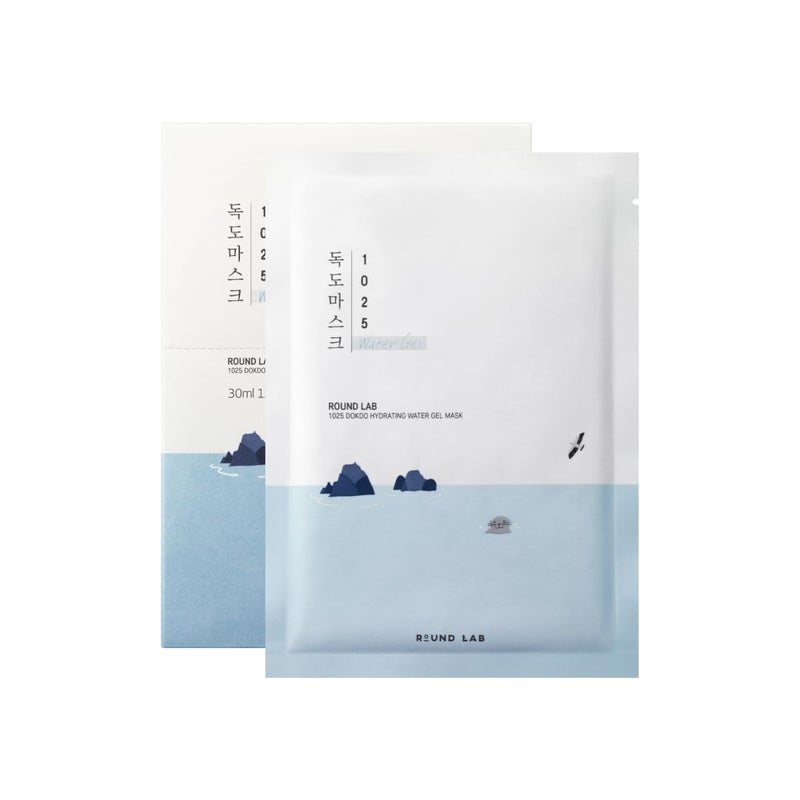 ROUND LAB 1025 Water Gel Hydration Mask(10ea) | Hydration locking, Cooling, Rejuvenating, Easy layering, Unscented for sensitive skin (10ea) - Image 1