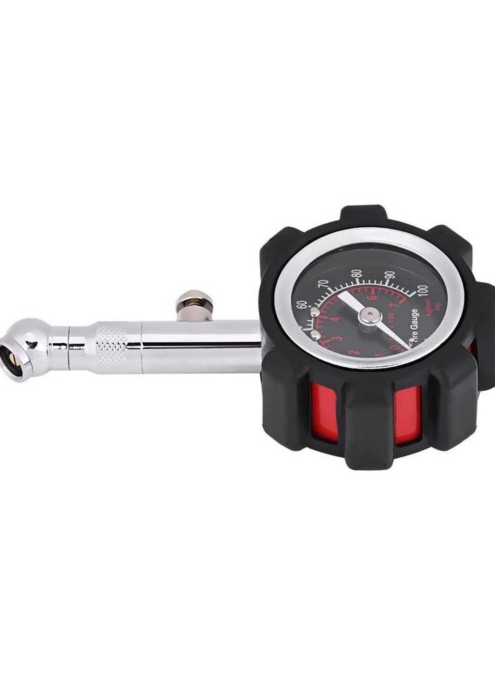camel Professional Heavy Duty Tire Pressure Gauge Manual Hand 0-100PSI Tire Air Pressure Gauge Meter Tester Easy Read Dial with Rubber Cap - CameI - 1PC - Image 4