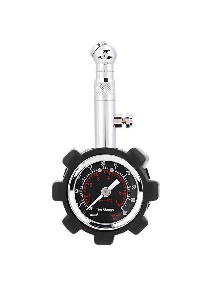 camel Professional Heavy Duty Tire Pressure Gauge Manual Hand 0-100PSI Tire Air Pressure Gauge Meter Tester Easy Read Dial with Rubber Cap - CameI - 1PC - Image 1