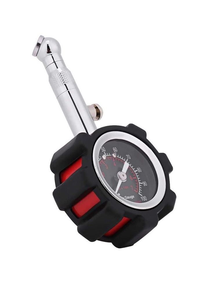 camel Professional Heavy Duty Tire Pressure Gauge Manual Hand 0-100PSI Tire Air Pressure Gauge Meter Tester Easy Read Dial with Rubber Cap - CameI - 1PC - Image 3