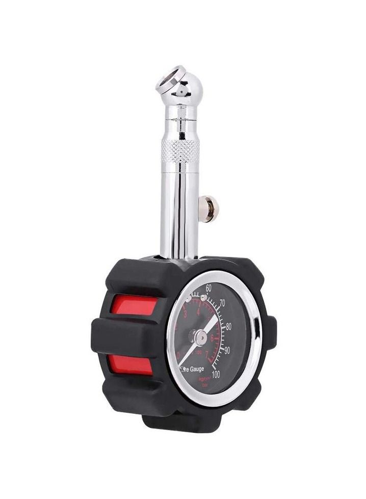 camel Professional Heavy Duty Tire Pressure Gauge Manual Hand 0-100PSI Tire Air Pressure Gauge Meter Tester Easy Read Dial with Rubber Cap - CameI - 1PC - Image 5