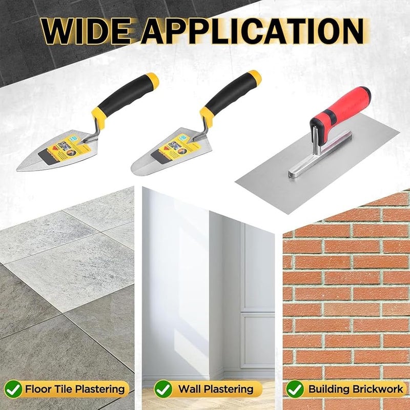 Concrete Trowel Set with Soft Grip Handle for Mortar Stucco Drywall Tile Brick Floor - Image 5