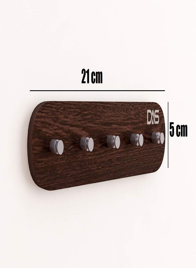 DAS MDF Wall Mounted Home Décor Key Chain Holder/Organizer Key Hooks Wenge (5 Hooks)- Nacio - Image 5