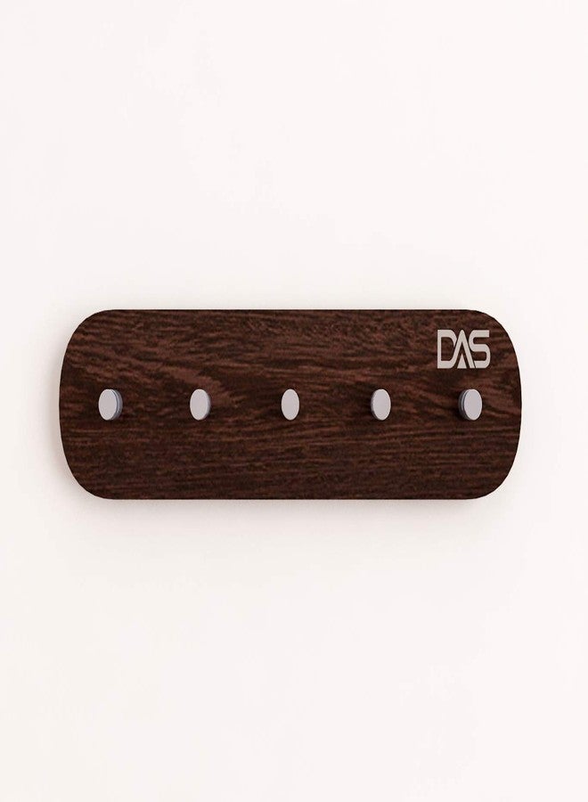 DAS MDF Wall Mounted Home Décor Key Chain Holder/Organizer Key Hooks Wenge (5 Hooks)- Nacio - Image 4