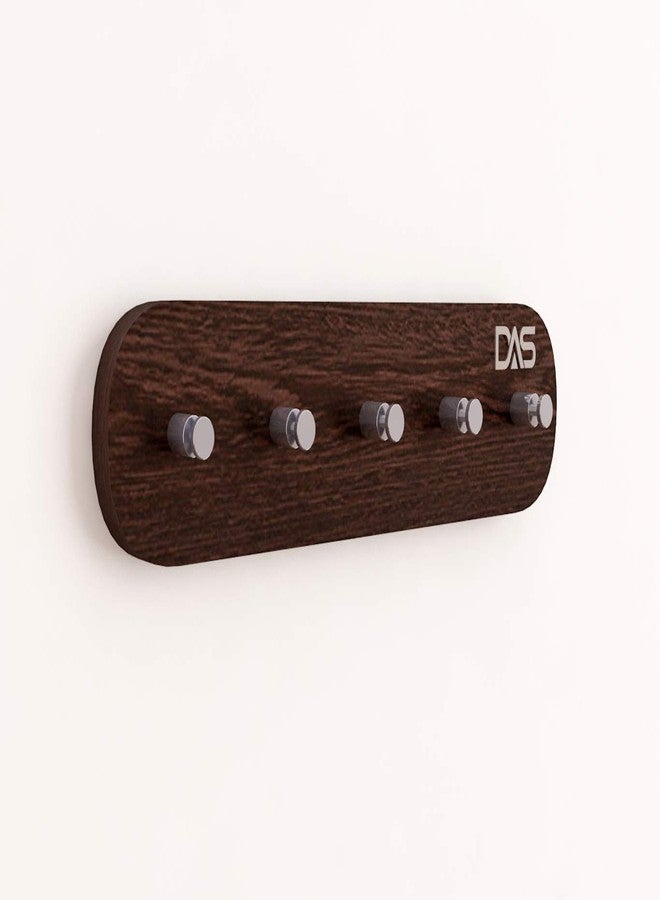 DAS MDF Wall Mounted Home Décor Key Chain Holder/Organizer Key Hooks Wenge (5 Hooks)- Nacio - Image 3