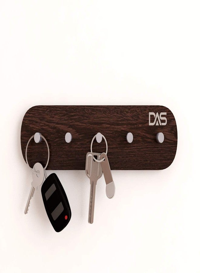 DAS MDF Wall Mounted Home Décor Key Chain Holder/Organizer Key Hooks Wenge (5 Hooks)- Nacio - Image 2