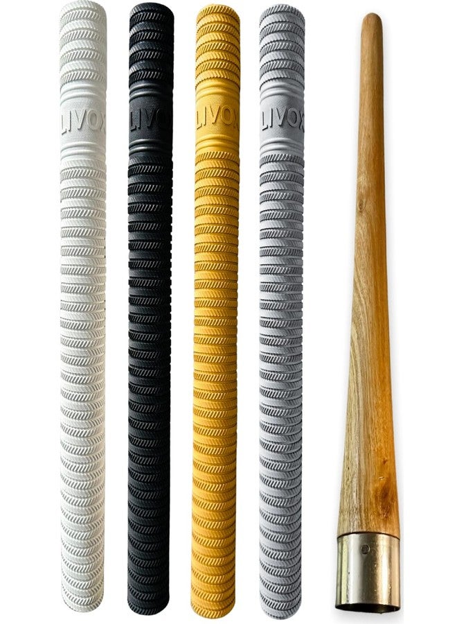 Livox Multicolor Rubber Cricket Bat Grip, Long Size, Textured, Pack of 5 - Image 2