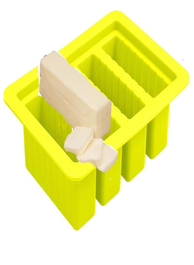 pizety butter molds Large 4 Cavities Silicone butter mold Pudding & Jello Shot Mold butter stick molds,Cheesecake, butter mold with lid Product Dimensions 7 x 5 x 2 butter mold stick (yellow) - Image 2